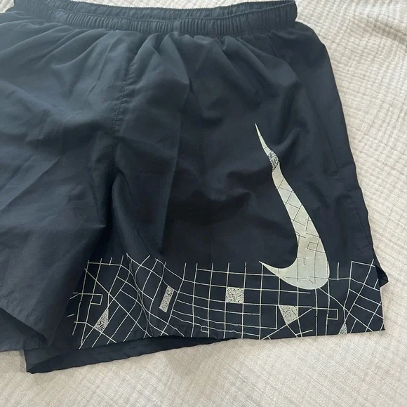Nike Black Shorts with White Logo - Picture 2 of 5